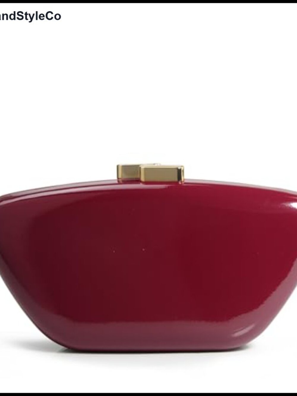 Glossy Patent Leather Evening Clutch Bag with Detachable Chain Strap